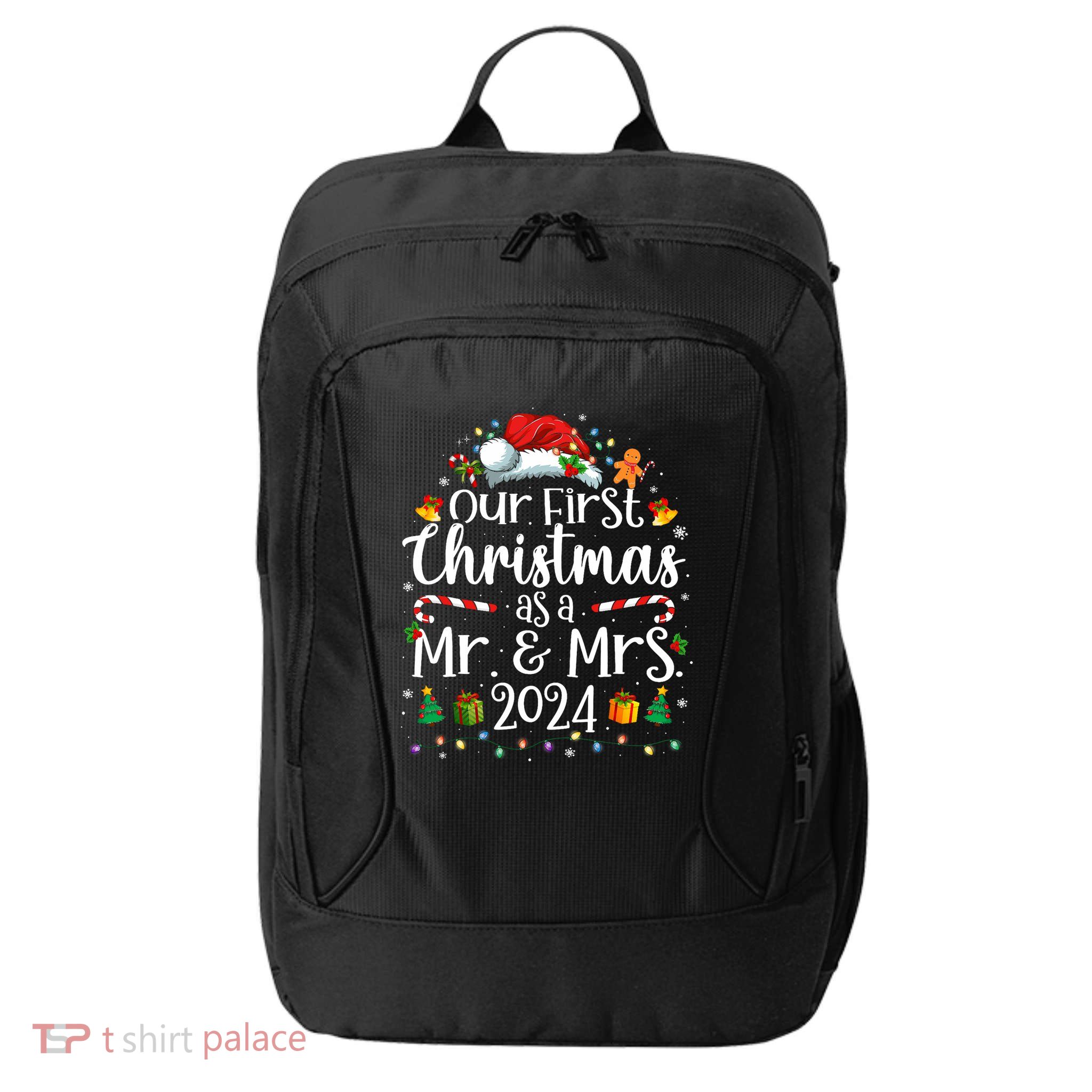 Our First Christmas As Mr And Mrs 2024 Matching Couples City Backpack