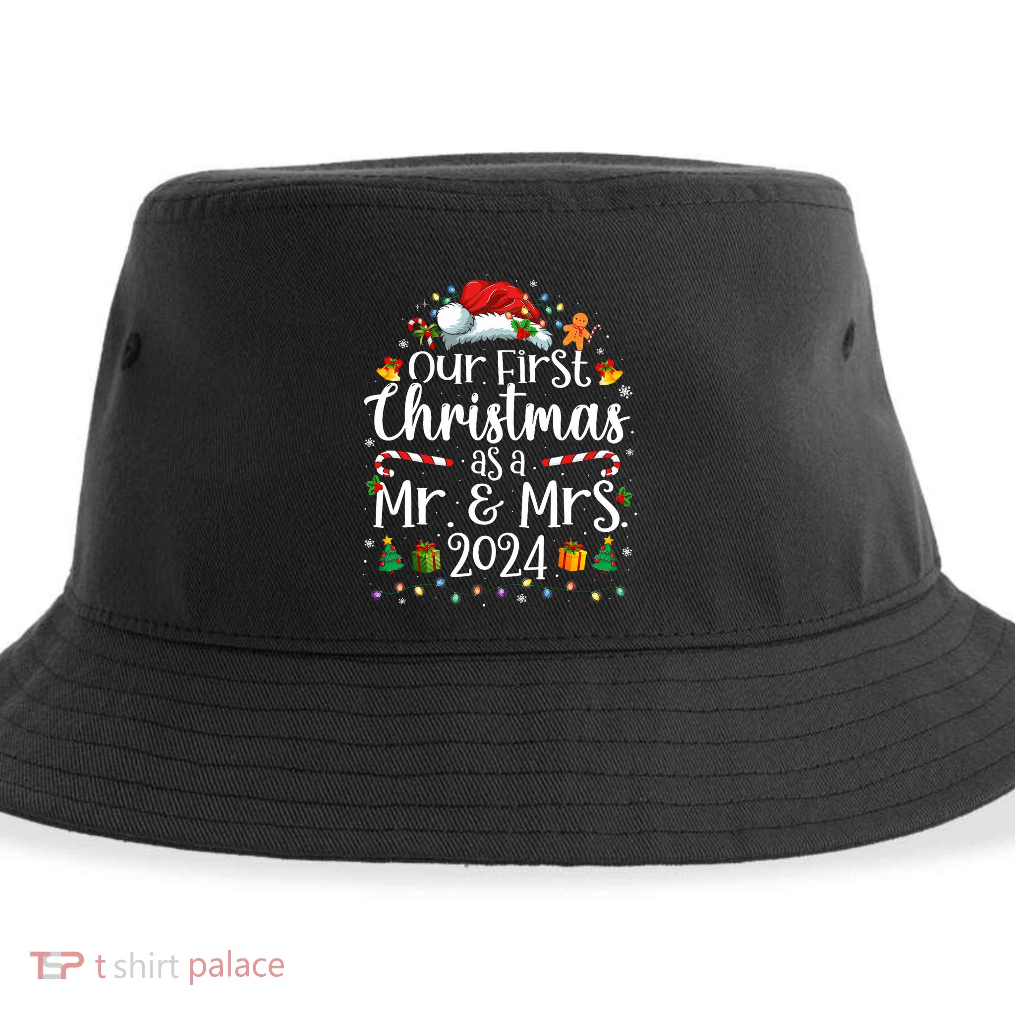 Our First Christmas As Mr And Mrs 2024 Matching Couples Sustainable Bucket Hat
