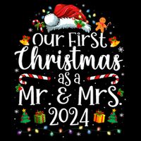 Our First Christmas As Mr And Mrs 2024 Matching Couples 16 in Basic Backpack