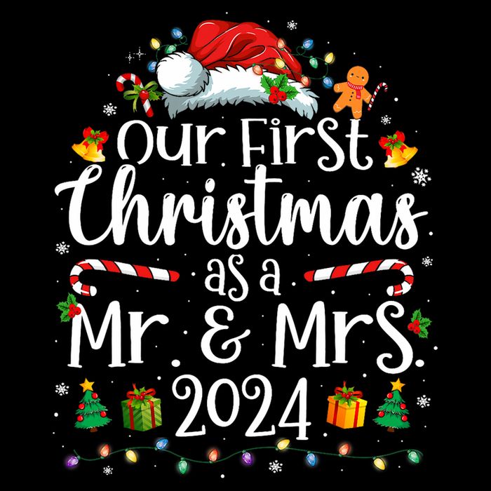 Our First Christmas As Mr And Mrs 2024 Matching Couples 16 in Basic Backpack