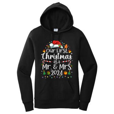 Our First Christmas As Mr And Mrs 2024 Matching Couples Women's Pullover Hoodie