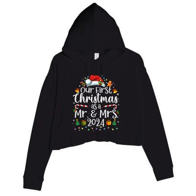 Our First Christmas As Mr And Mrs 2024 Matching Couples Crop Fleece Hoodie