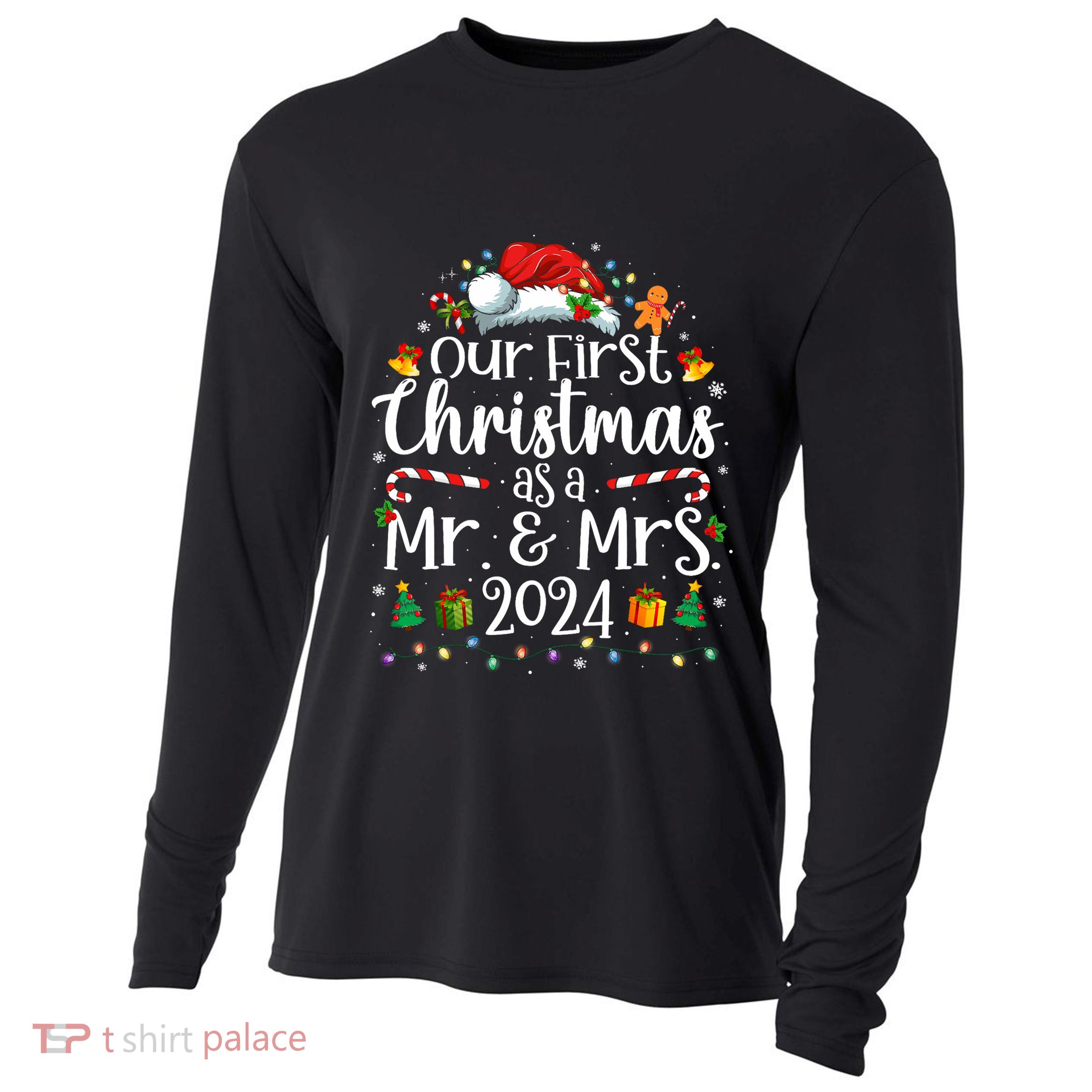 Our First Christmas As Mr And Mrs 2024 Matching Couples Cooling Performance Long Sleeve Crew