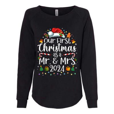 Our First Christmas As Mr And Mrs 2024 Matching Couples Womens California Wash Sweatshirt