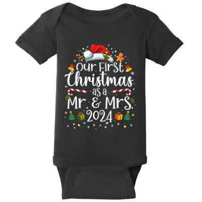 Our First Christmas As Mr And Mrs 2024 Matching Couples Baby Bodysuit
