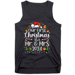 Our First Christmas As Mr And Mrs 2024 Matching Couples Tank Top