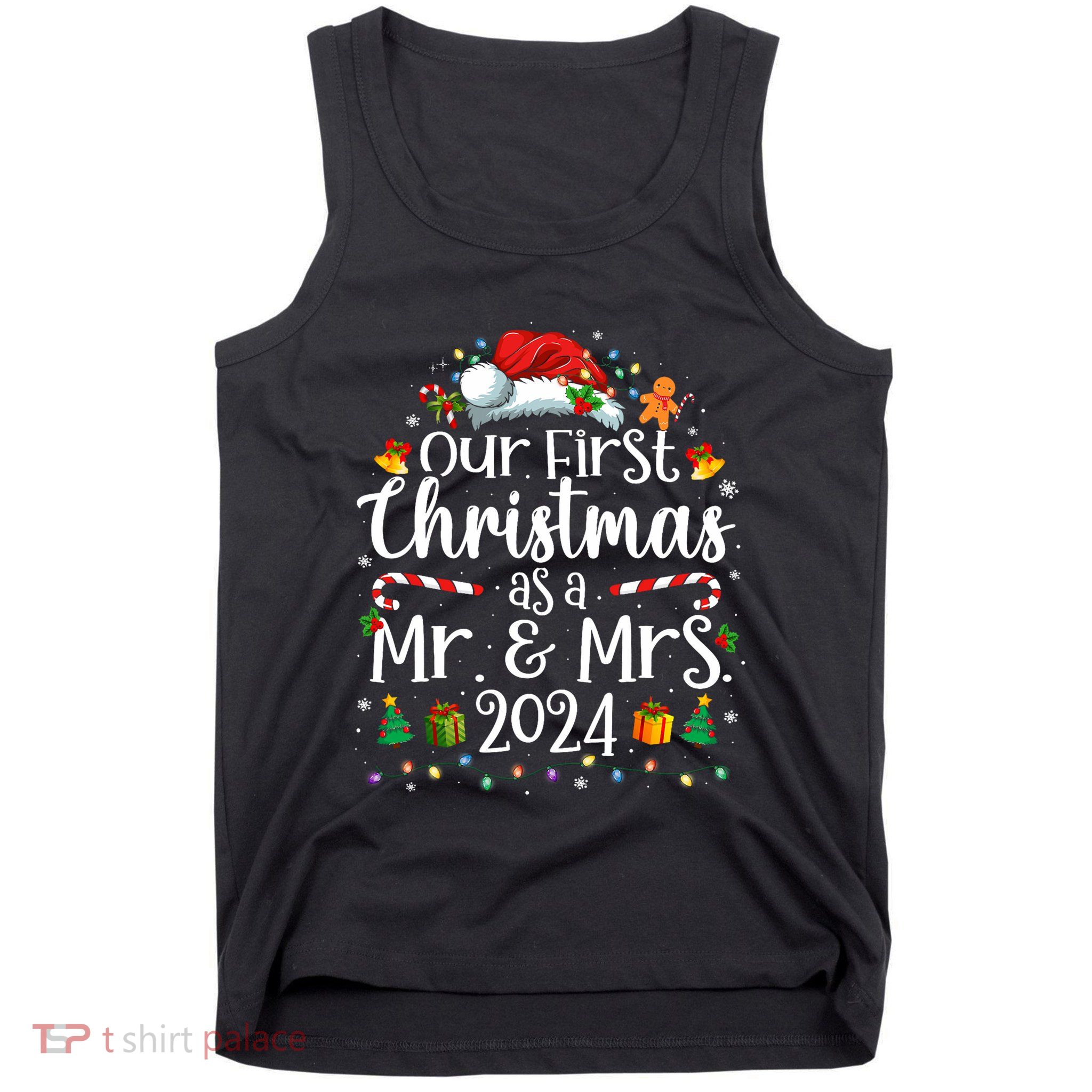 Our First Christmas As Mr And Mrs 2024 Matching Couples Tank Top