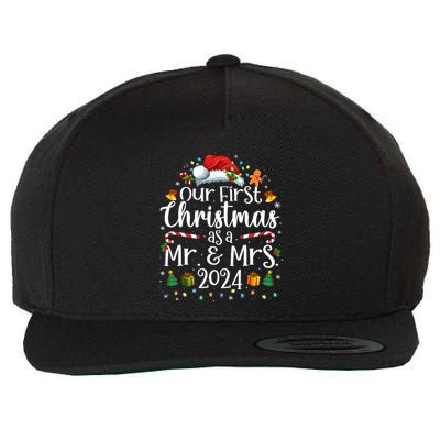 Our First Christmas As Mr And Mrs 2024 Matching Couples Wool Snapback Cap