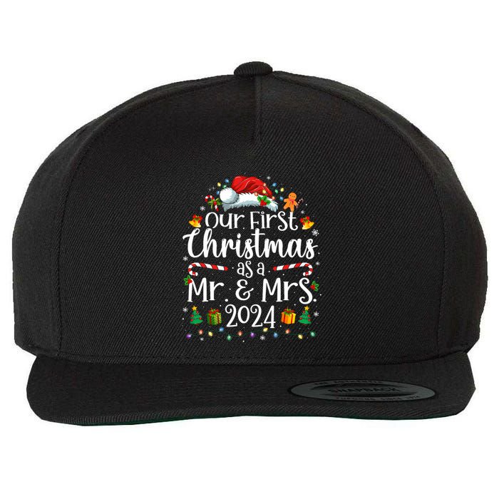 Our First Christmas As Mr And Mrs 2024 Matching Couples Wool Snapback Cap