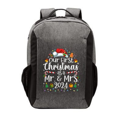 Our First Christmas As Mr And Mrs 2024 Matching Couples Vector Backpack