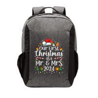 Our First Christmas As Mr And Mrs 2024 Matching Couples Vector Backpack