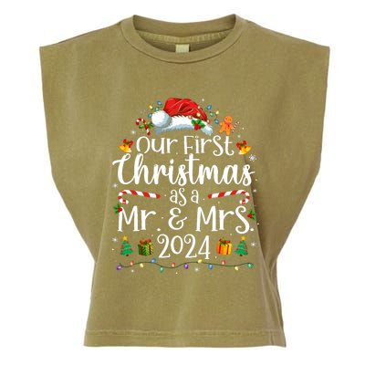 Our First Christmas As Mr And Mrs 2024 Matching Couples Garment-Dyed Women's Muscle Tee