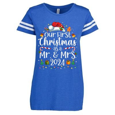 Our First Christmas As Mr And Mrs 2024 Matching Couples Enza Ladies Jersey Football T-Shirt