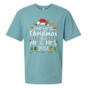 Our First Christmas As Mr And Mrs 2024 Matching Couples Sueded Cloud Jersey T-Shirt