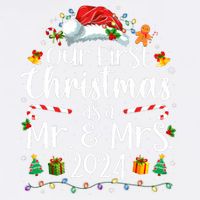 Our First Christmas As Mr And Mrs 2024 Matching Couples Garment-Dyed Sweatshirt
