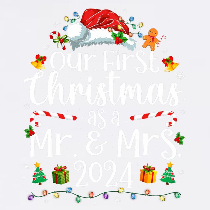 Our First Christmas As Mr And Mrs 2024 Matching Couples Garment-Dyed Sweatshirt