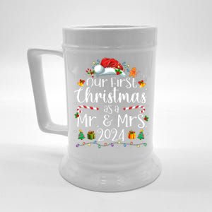 Our First Christmas As Mr And Mrs 2024 Matching Couples Beer Stein