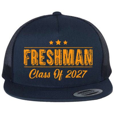 Official Freshman Class Of 2027 First Day Of School Flat Bill Trucker Hat