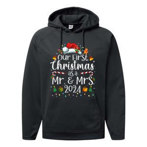 Our First Christmas As Mr And Mrs 2024 Matching Couples Performance Fleece Hoodie