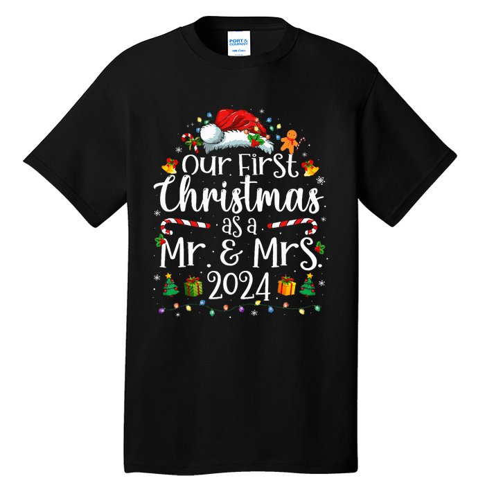 Our First Christmas As Mr And Mrs 2024 Matching Couples Tall T-Shirt