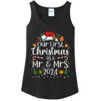 Our First Christmas As Mr And Mrs 2024 Matching Couples Ladies Essential Tank