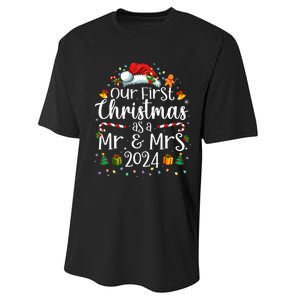 Our First Christmas As Mr And Mrs 2024 Matching Couples Performance Sprint T-Shirt