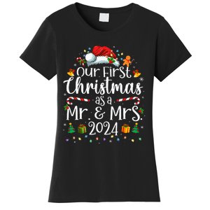 Our First Christmas As Mr And Mrs 2024 Matching Couples Women's T-Shirt