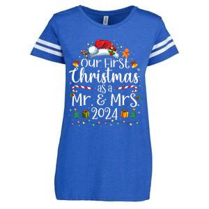 Our First Christmas As Mr And Mrs 2024 Matching Couples Enza Ladies Jersey Football T-Shirt