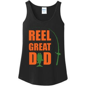 Orange Father`s Day Design For Fisherman Reel Great Dad Ladies Essential Tank