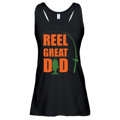 Orange Father`s Day Design For Fisherman Reel Great Dad Ladies Essential Flowy Tank