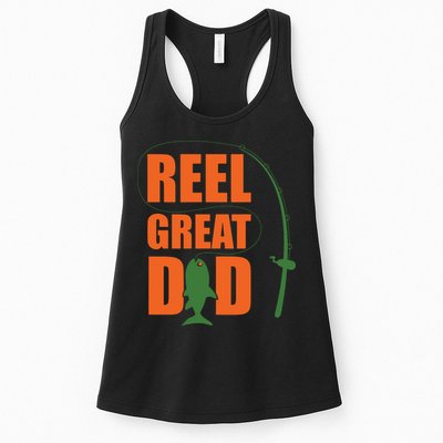Orange Father`s Day Design For Fisherman Reel Great Dad Womens Tank Top