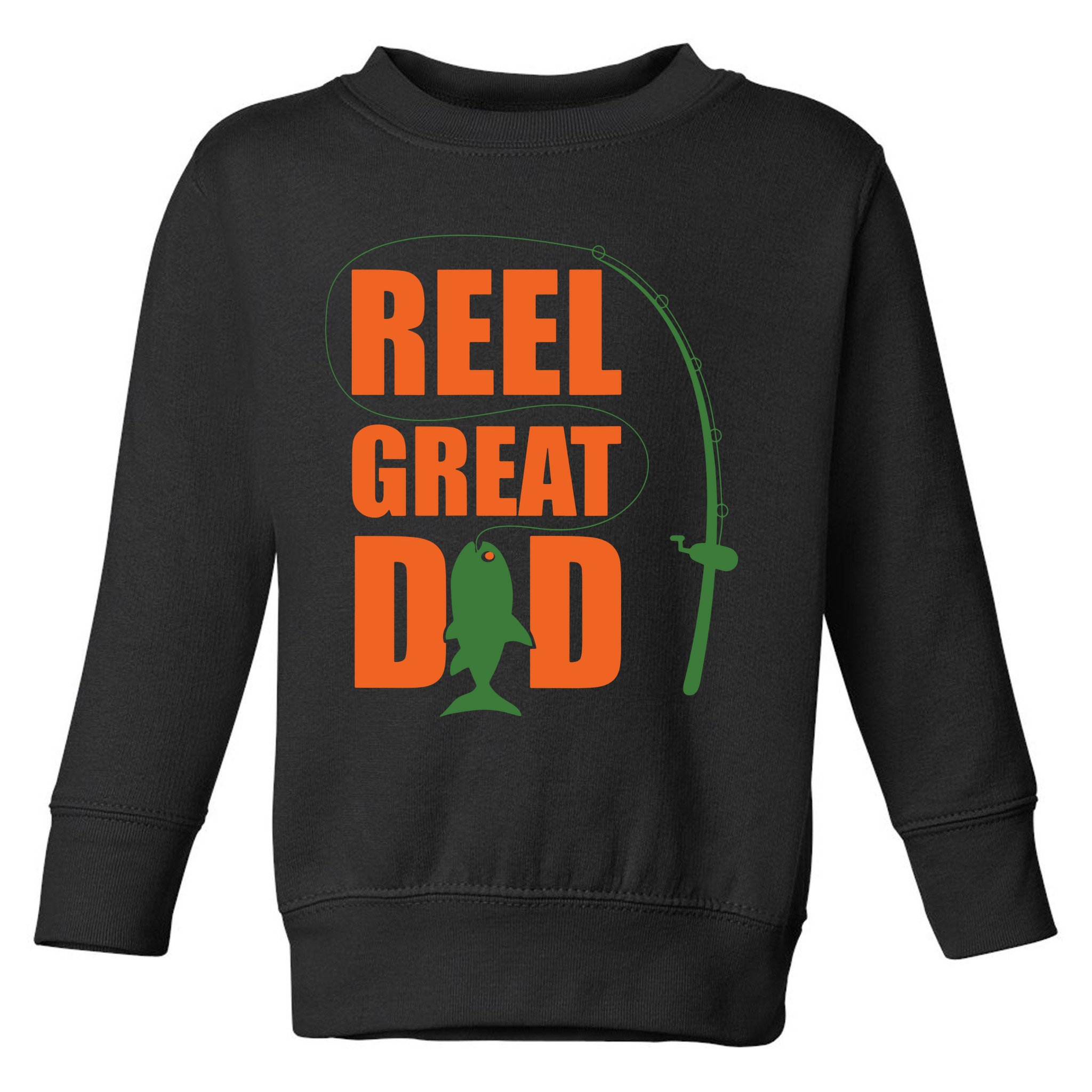 Orange Father`s Day Design For Fisherman Reel Great Dad Toddler Sweatshirt