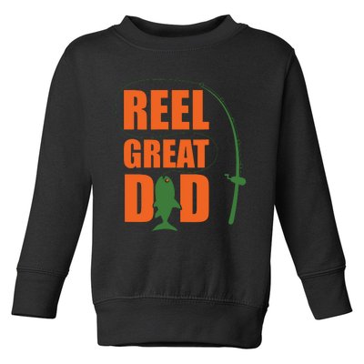 Orange Father`s Day Design For Fisherman Reel Great Dad Toddler Sweatshirt