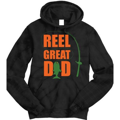 Orange Father`s Day Design For Fisherman Reel Great Dad Tie Dye Hoodie