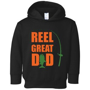 Orange Father`s Day Design For Fisherman Reel Great Dad Toddler Hoodie