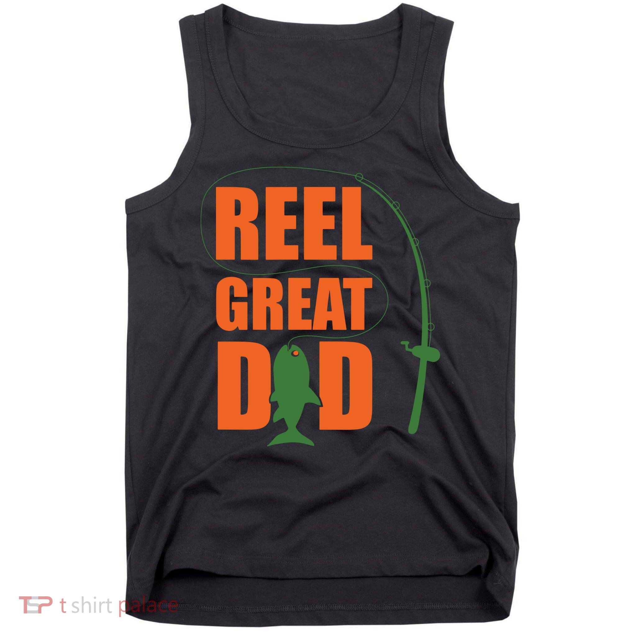 Orange Father`s Day Design For Fisherman Reel Great Dad Tank Top