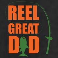Orange Father`s Day Design For Fisherman Reel Great Dad Golf Towel