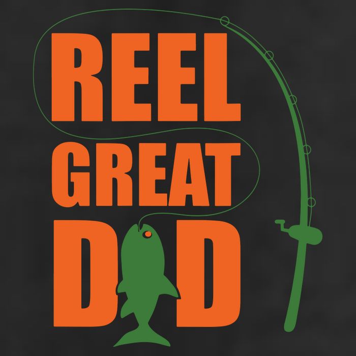 Orange Father`s Day Design For Fisherman Reel Great Dad Golf Towel