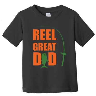 Orange Father`s Day Design For Fisherman Reel Great Dad Toddler T-Shirt