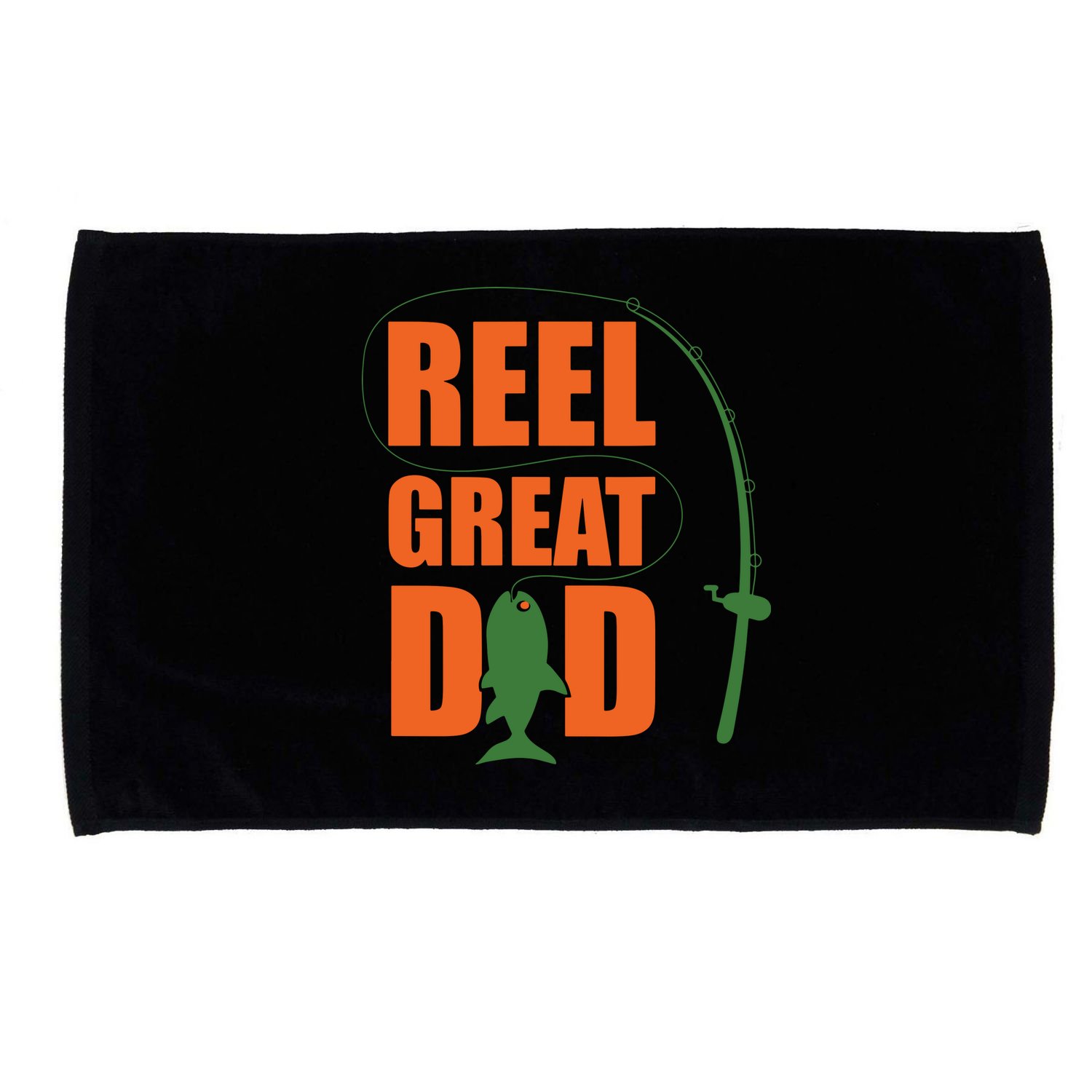 Orange Father`s Day Design For Fisherman Reel Great Dad Microfiber Hand Towel