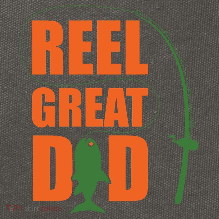 Orange Father`s Day Design For Fisherman Reel Great Dad Cotton Canvas Backpack