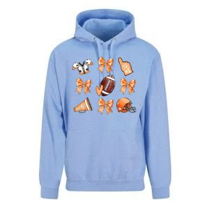 Orange Football Design Touchdown Season Coquette Football Unisex Surf Hoodie