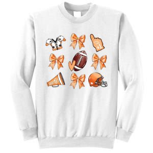 Orange Football Design Touchdown Season Coquette Football Sweatshirt