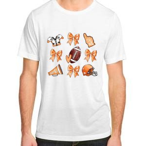 Orange Football Design Touchdown Season Coquette Football Adult ChromaSoft Performance T-Shirt