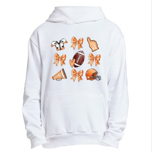 Orange Football Design Touchdown Season Coquette Football Urban Pullover Hoodie