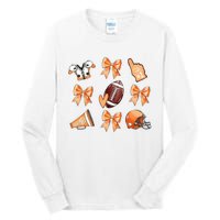 Orange Football Design Touchdown Season Coquette Football Tall Long Sleeve T-Shirt