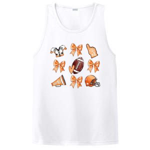 Orange Football Design Touchdown Season Coquette Football PosiCharge Competitor Tank