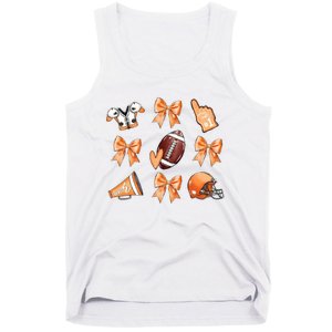 Orange Football Design Touchdown Season Coquette Football Tank Top