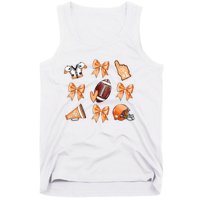 Orange Football Design Touchdown Season Coquette Football Tank Top