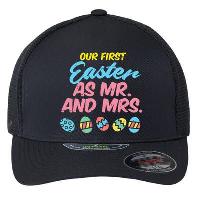 Our First Easter As Mr And Mrs Matching Couple Husband Wife Flexfit Unipanel Trucker Cap